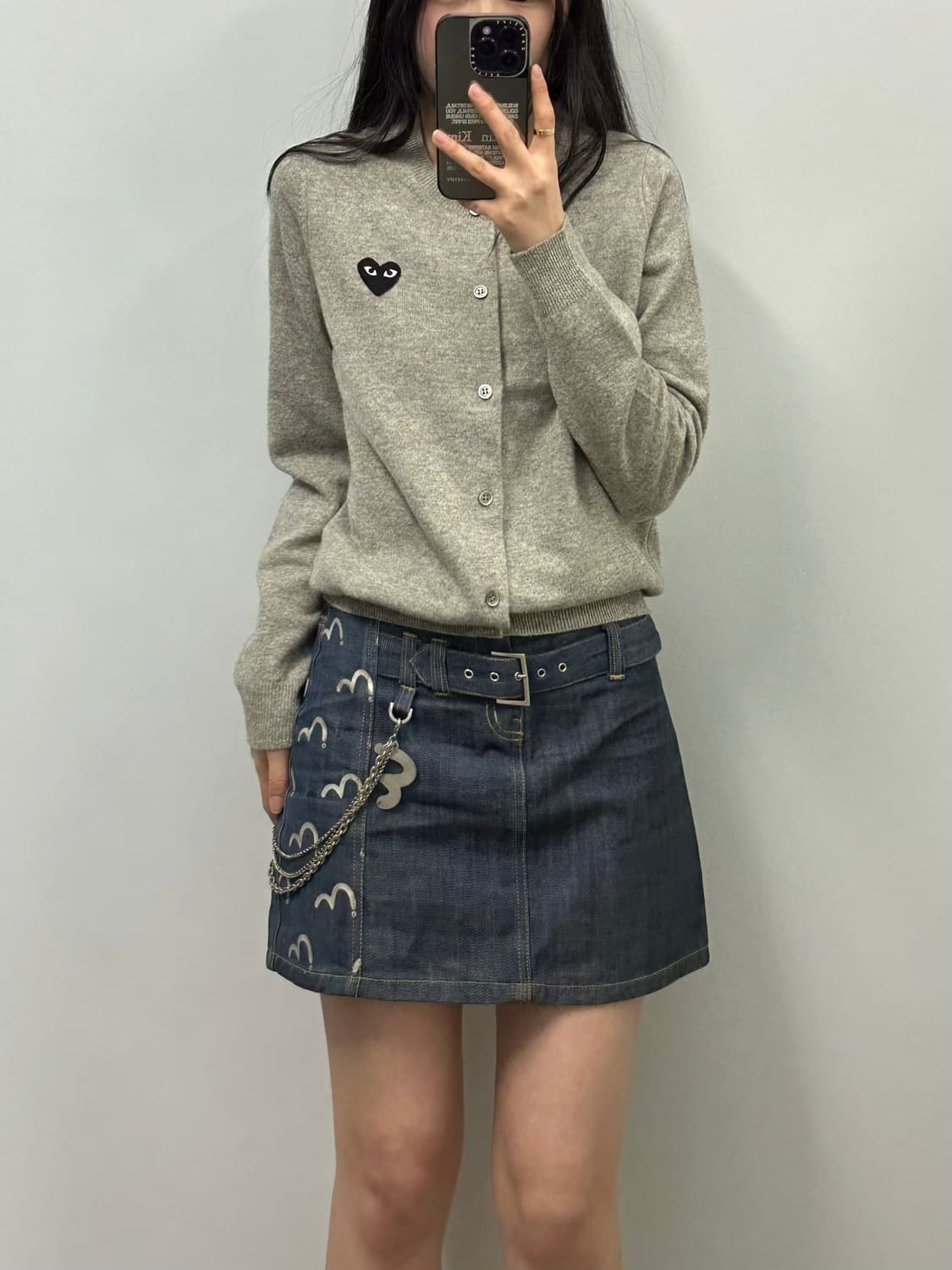 꼼데가르송 블랙와펜 그레이 라운드 니트 가디건 상품이미지1