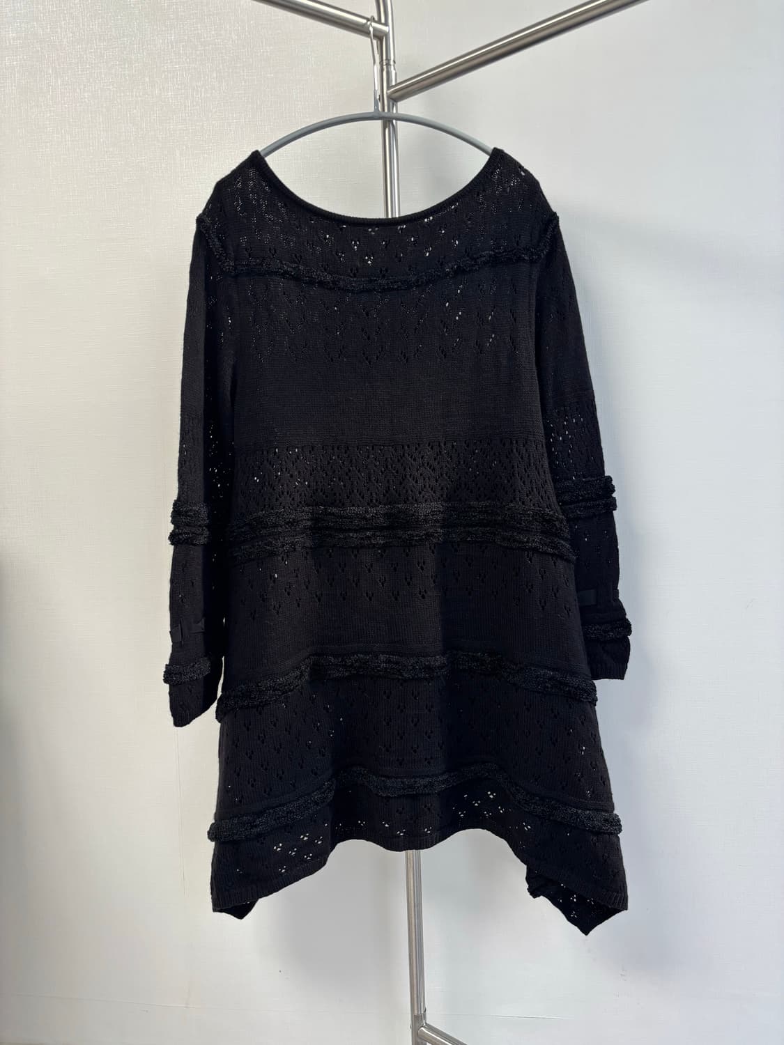 폴리 테이프 트리밍 언빌 크로셰 원피스 상품이미지5