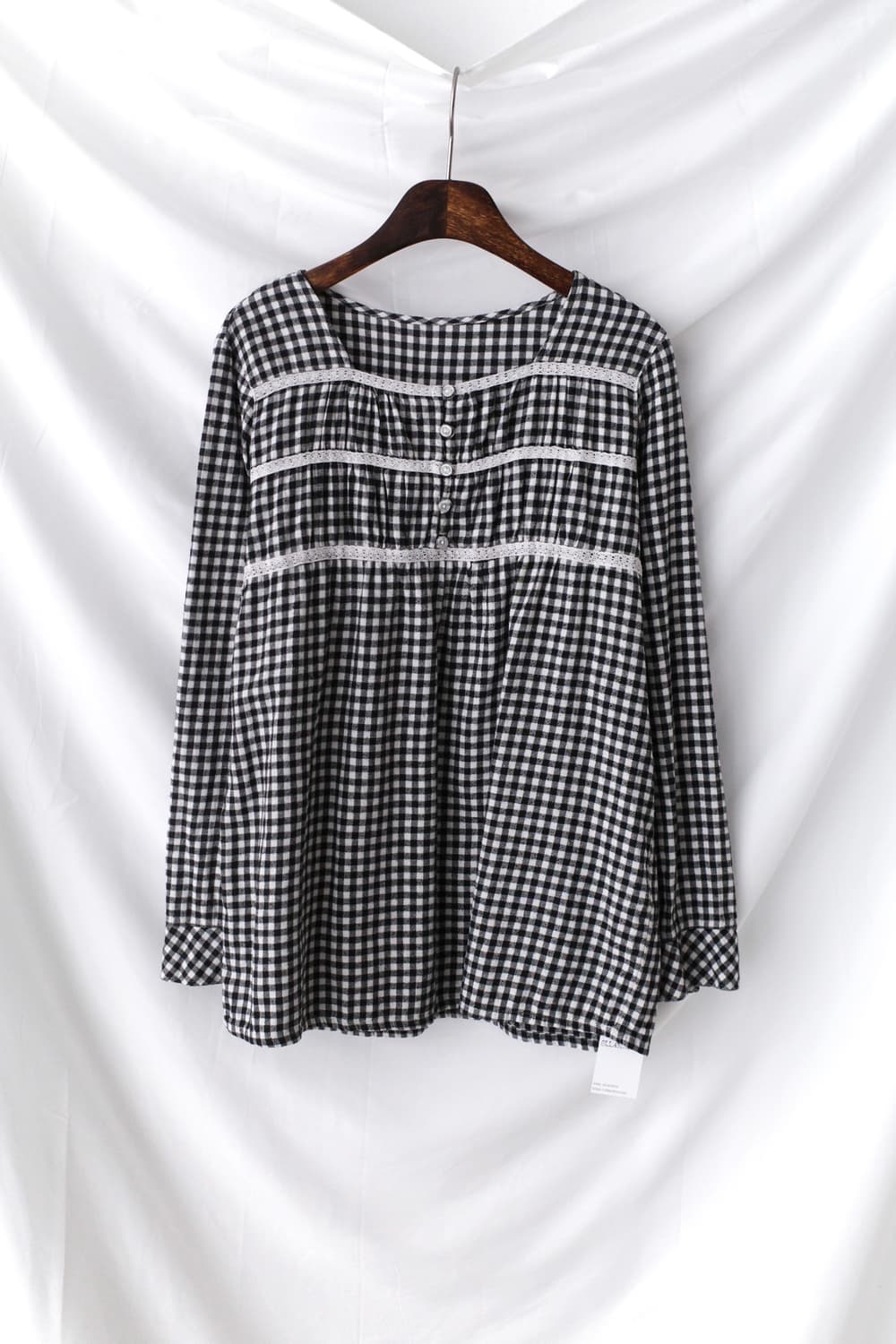 check lace blouse 상품이미지1