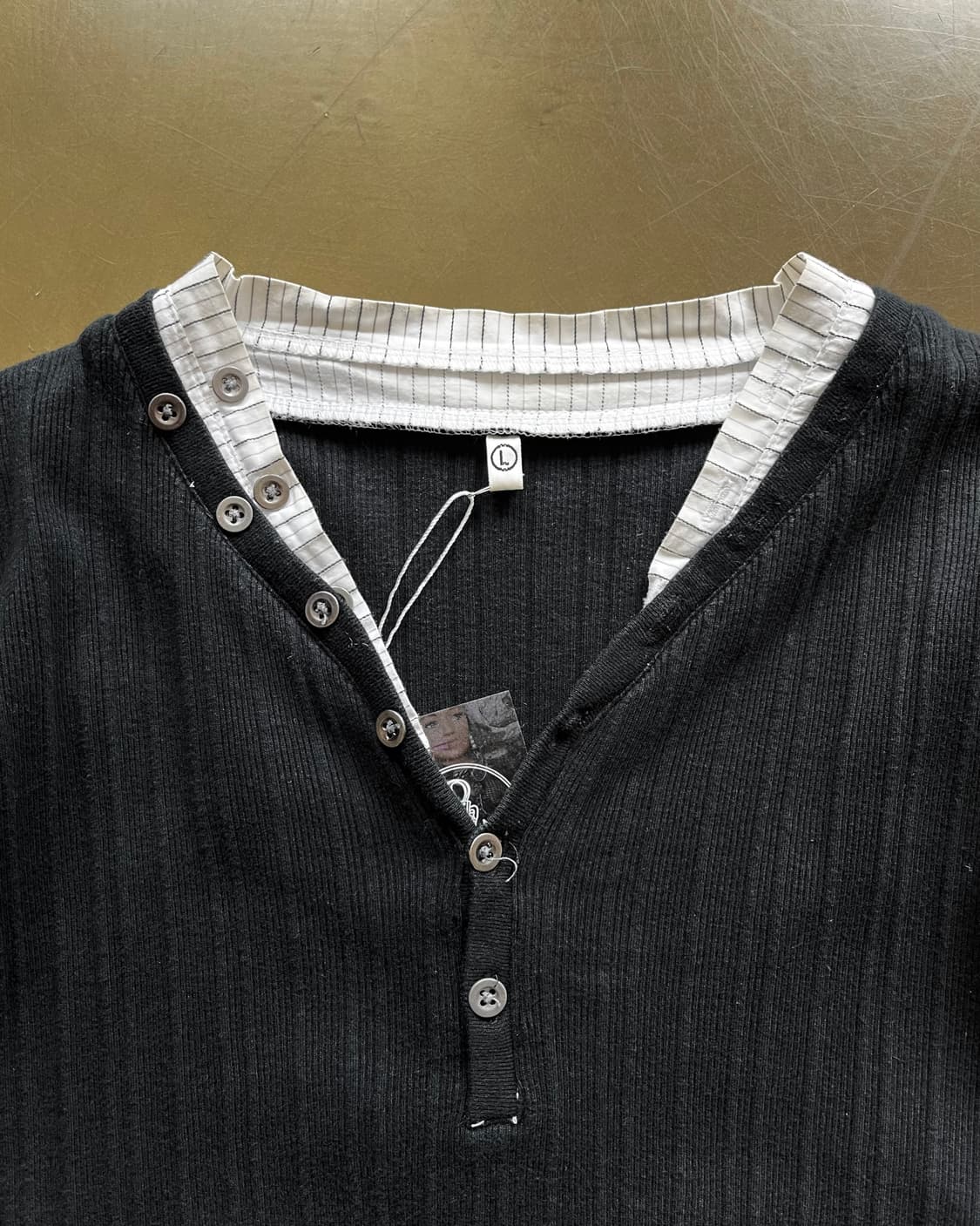 Jpn Vintage Stripe Docking Golgi Knit 상품이미지4