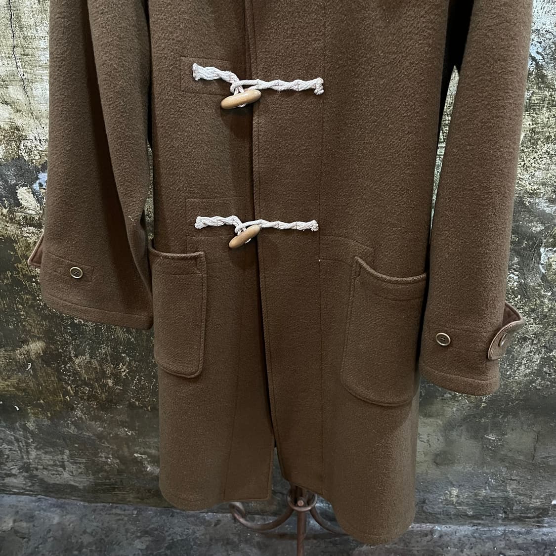 칼 헬무트 자수 로고 울 더플 코트 상품이미지5