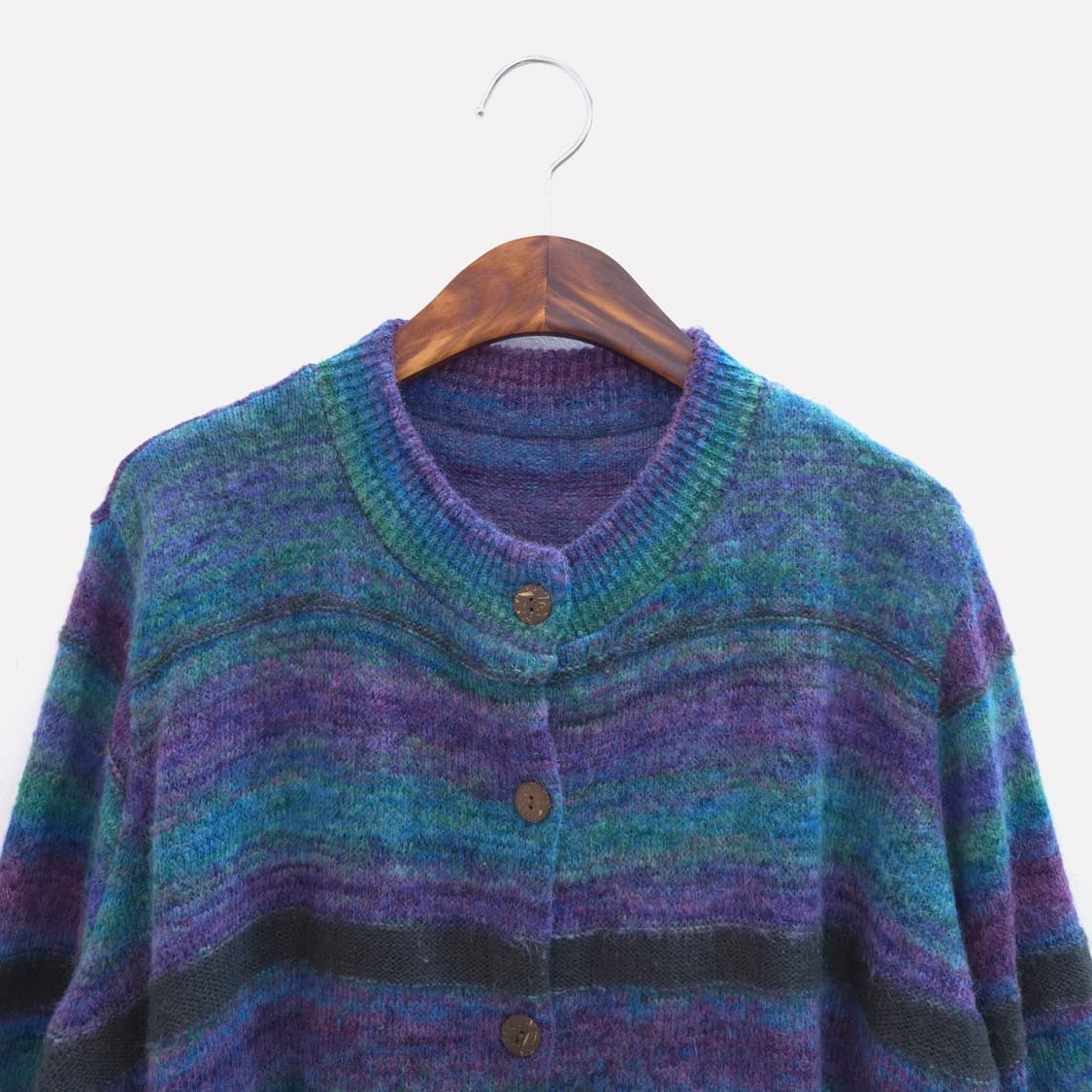 울혼방 스트라이프 가디건 일본빈티지 상품이미지2