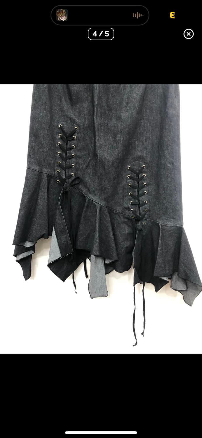 빈티지 아일렛 언발 데님 스커트 펑크 오리엔탈 페어리 코르셋 상품이미지4