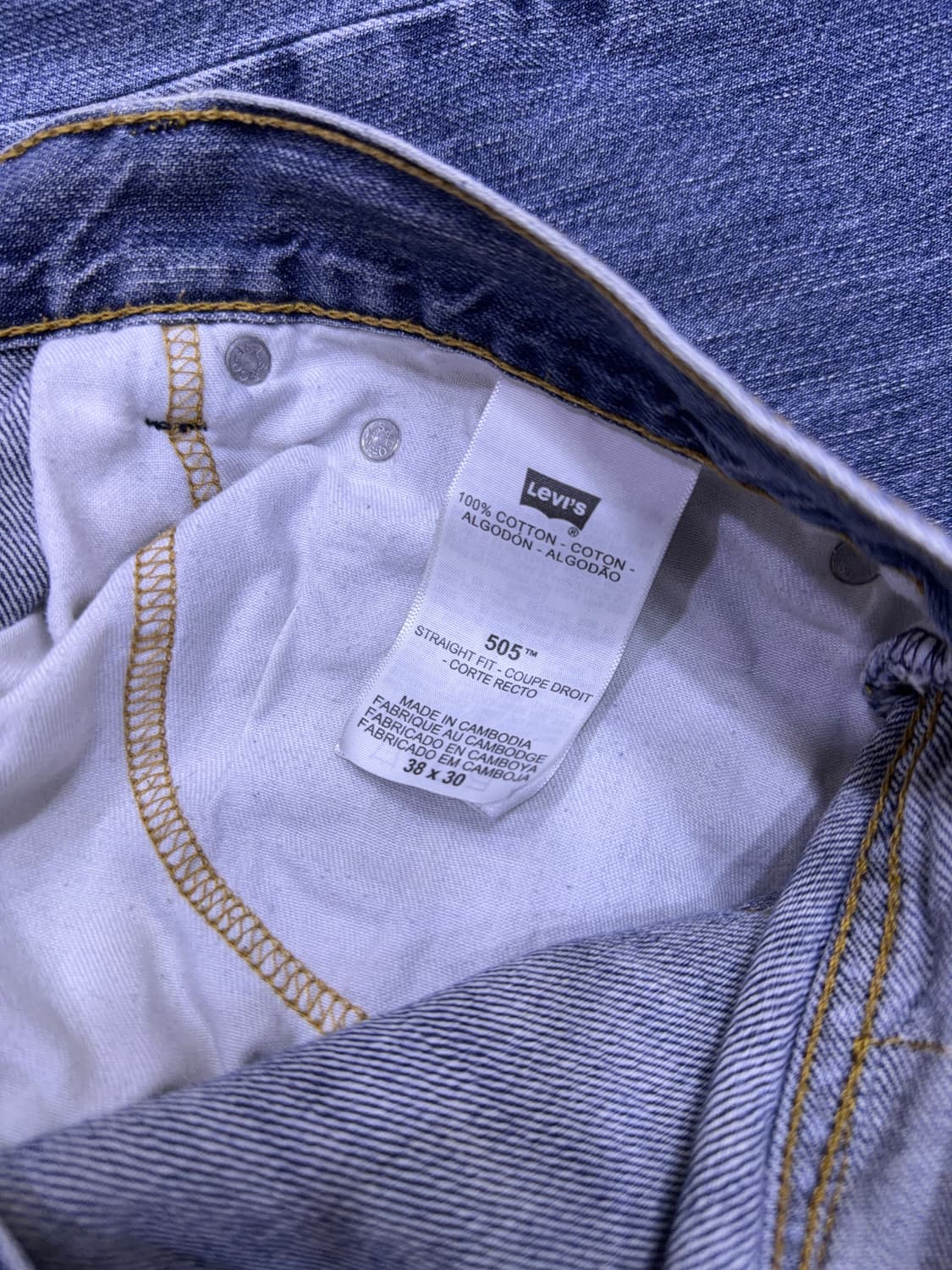 리바이스 00's 505 레귤러 스트레이트핏 빈티지 워싱 데님팬츠 38 상품이미지9