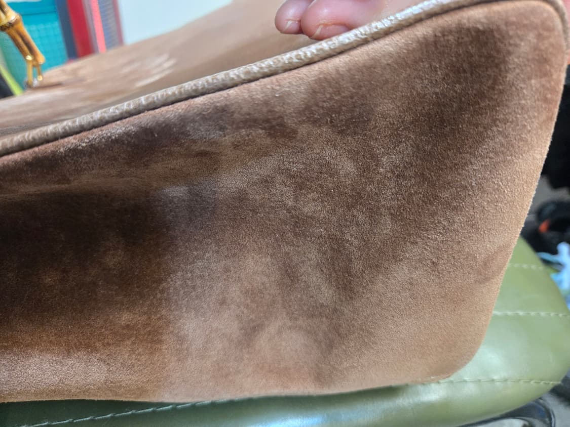 구찌(정품)브라운 스웨이드 뱀부토트백 상품이미지9