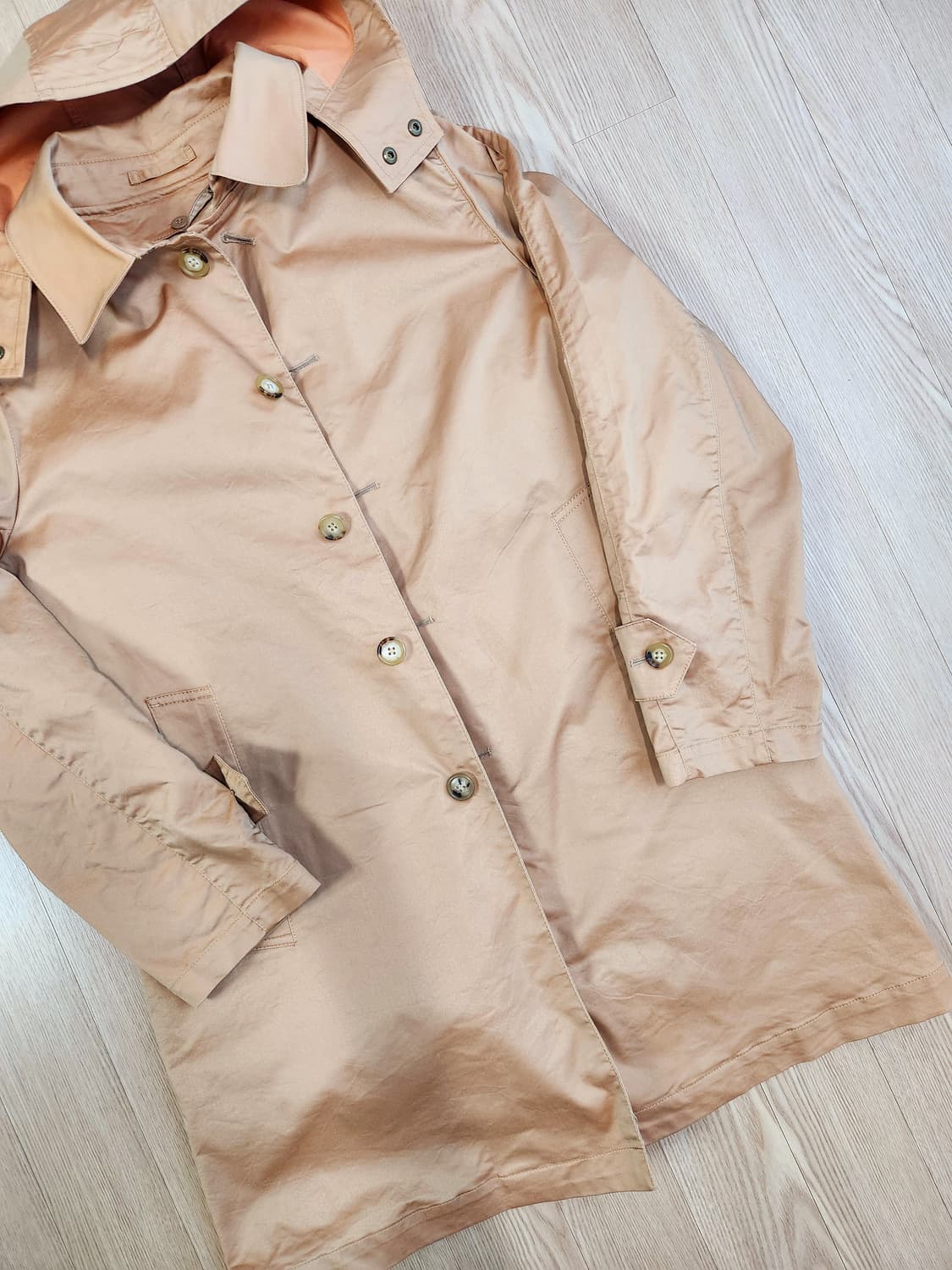 지 게러지 내피 분리 싱글 버튼 트렌치 코트 상품이미지4