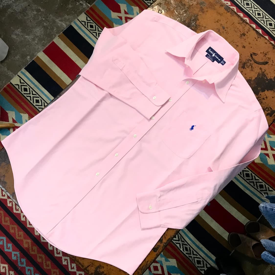폴로랄프로렌 원포켓 핑크 옥스포드 셔츠 남성 110 사이즈 상품이미지2