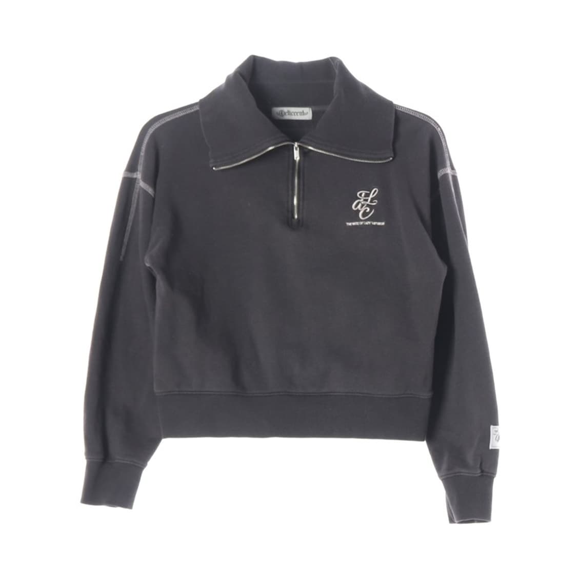 델리센트 자수 로고 하프집업 맨투맨 F 상품이미지1