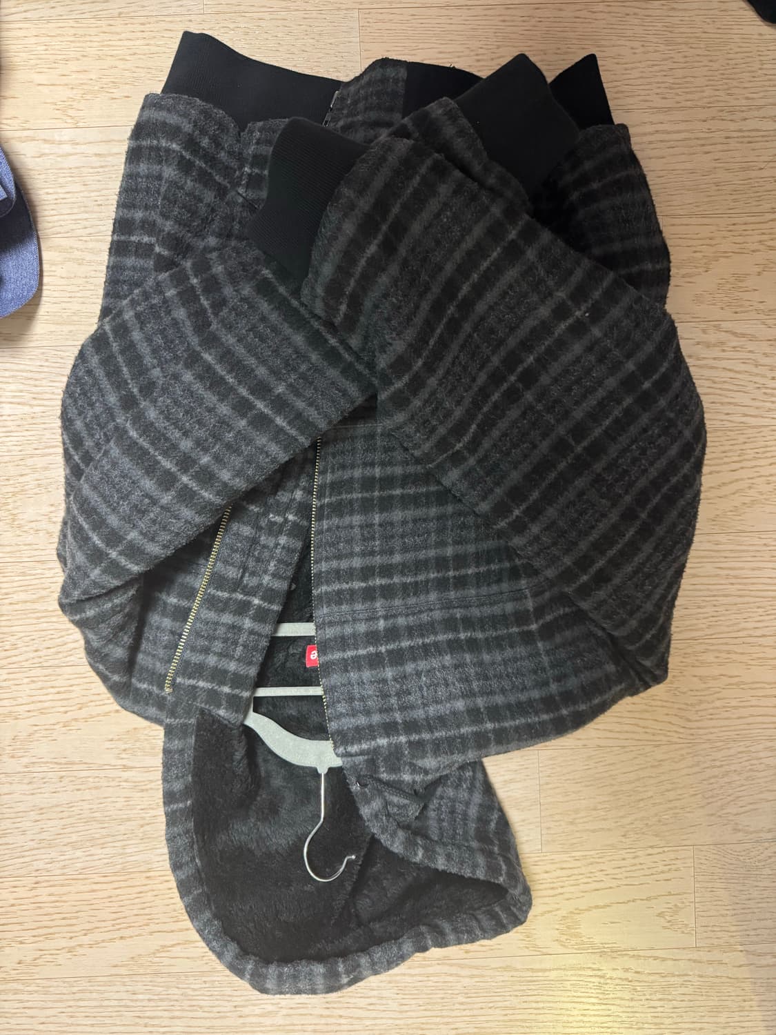 L) 슈프림 플레이드 울 후드 워크자켓 블랙  상품이미지3