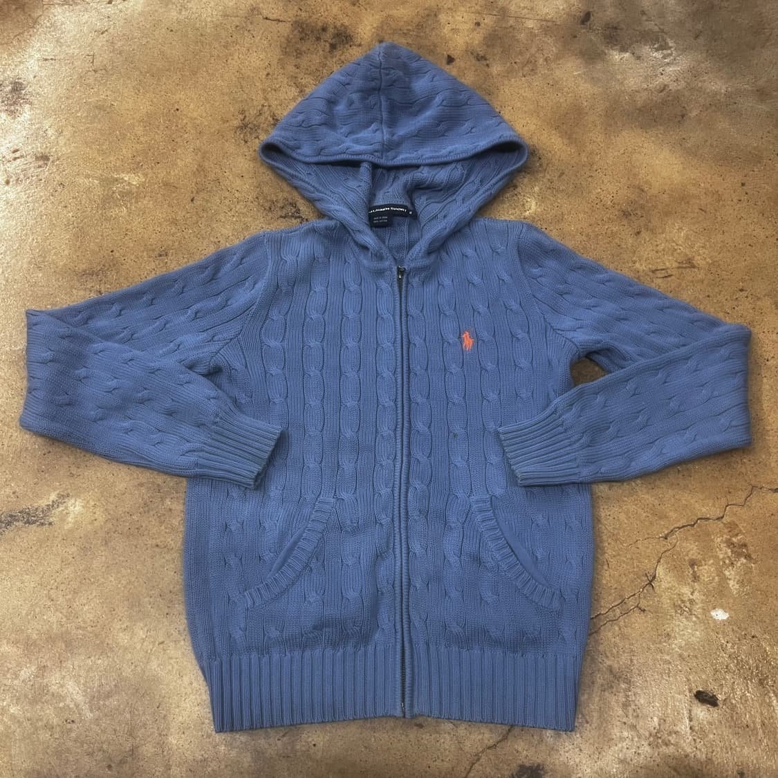 폴로 랄프로렌 스포츠 블루 하늘 니트 후드집업  상품이미지2