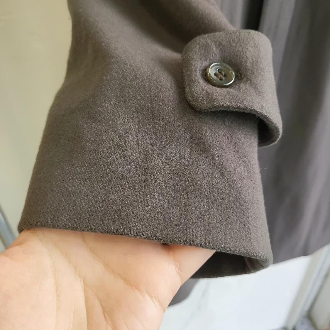 카키그레이 울캐시미어 롱코트 상품이미지10