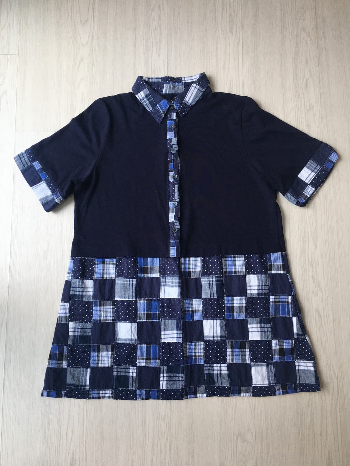 일본빈티지 패치워크 카라티 상품이미지1