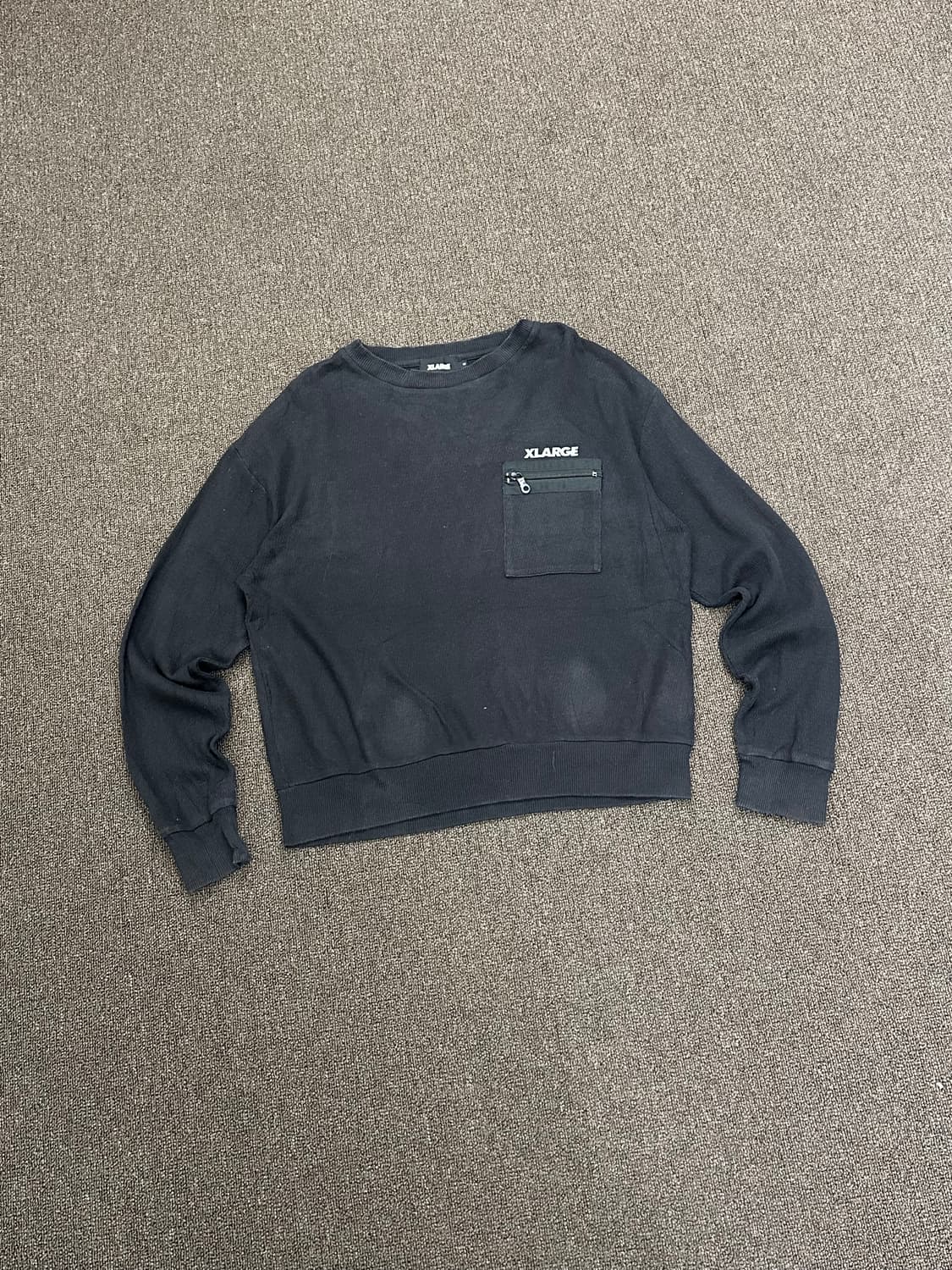 S)XLARGE vintage 포켓 지퍼 디테일 블랙 맨투맨 상품이미지2