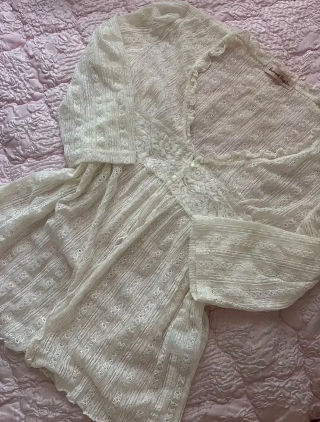 로맨틱 화이트 페어리 모리 레이스 가디건 상품이미지1