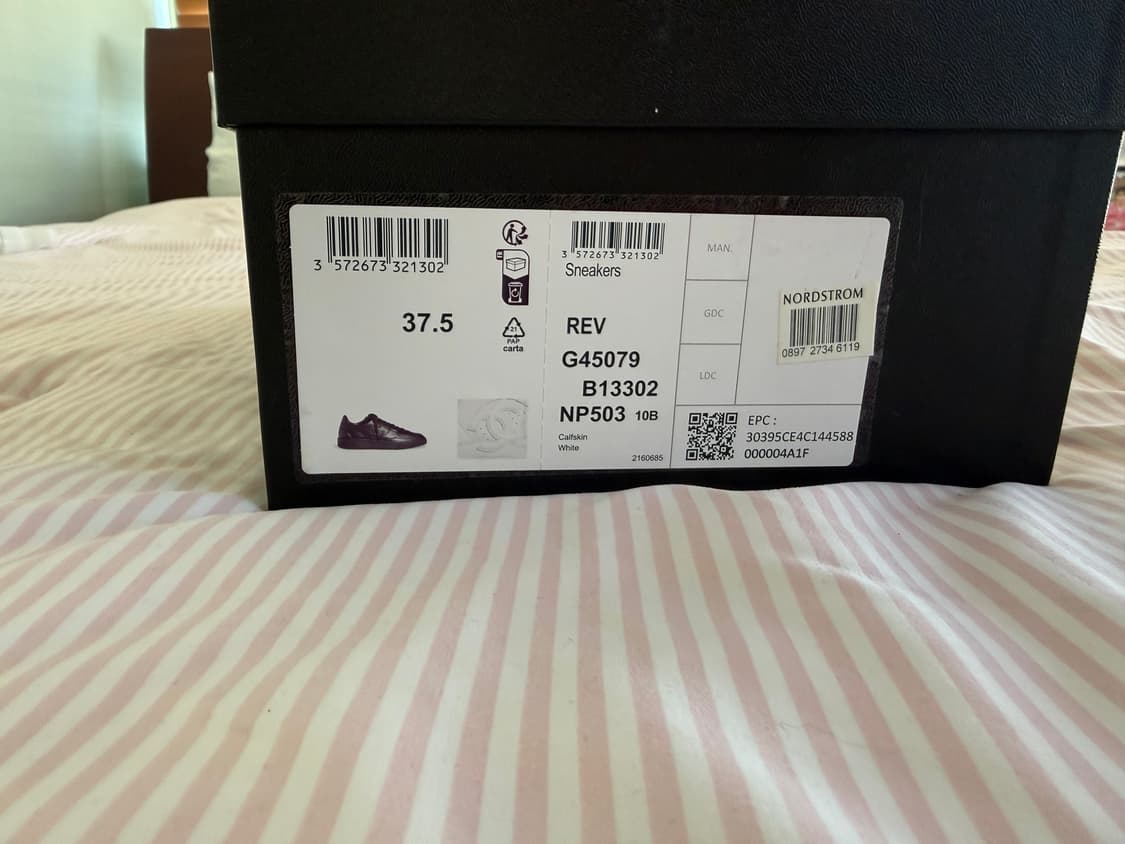 샤넬포스 카프스킨 스니커즈 EU 37.5 화이트 상품이미지6