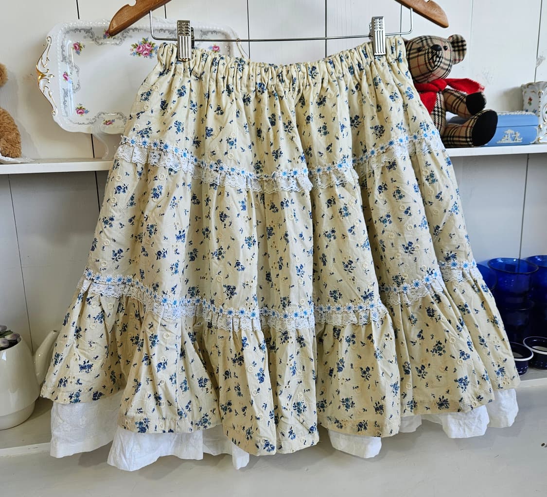 일본빈티지 핸드메이드 플라워 캉캉 스커트 상품이미지2