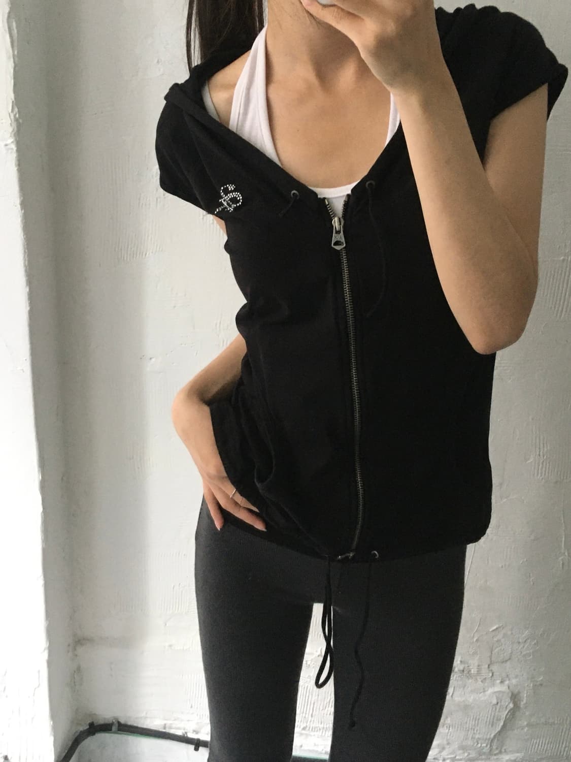 ARMANI EXCHANGE 아르마니 익스체인지 블랙 숏 슬리브 후드 집 상품이미지3