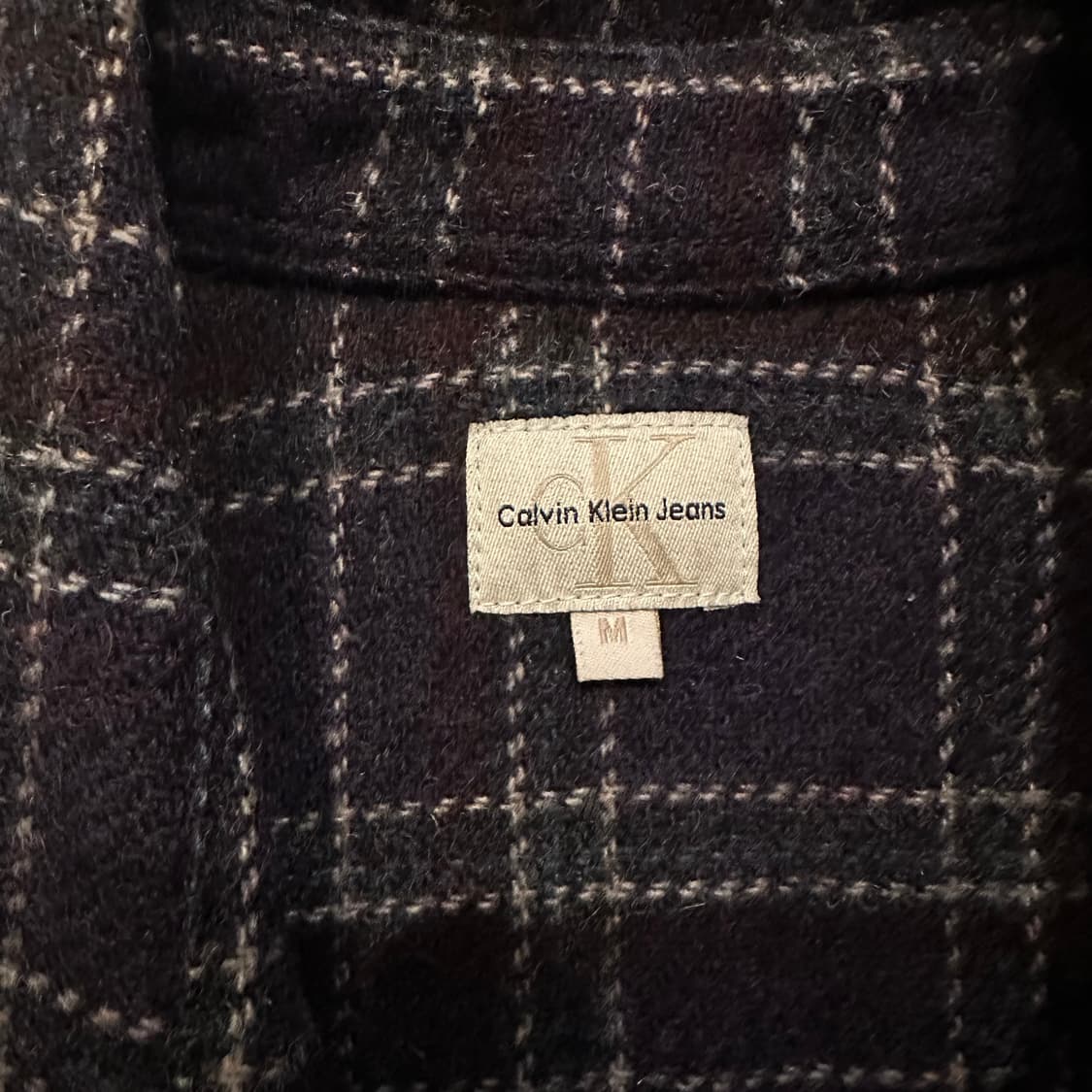 90s Italy 캘빈클라인 Calvin Klein 헤비 울 체크셔츠 상품이미지3