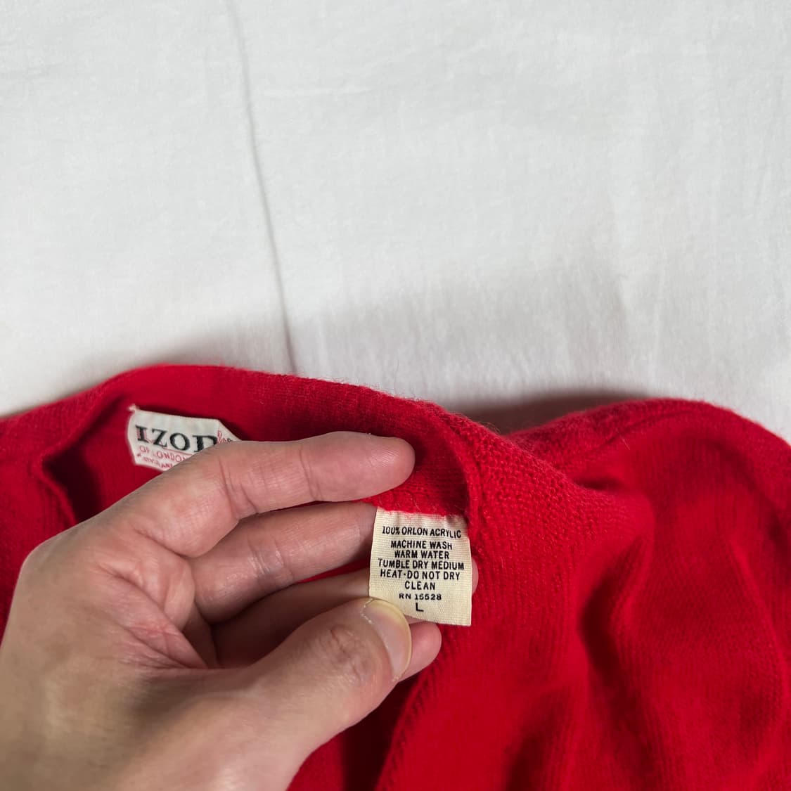 80‘s izod 라코스테 블루 로고 니트 가디건 상품이미지7