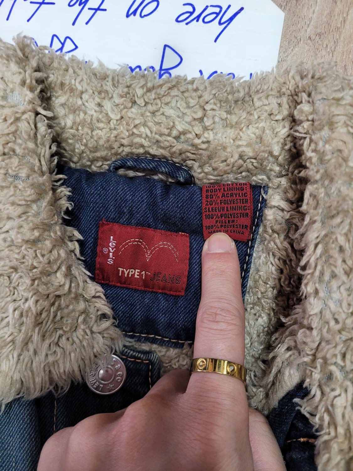 Levis 리바이스 Type1 데님 자켓 안감 후리스 청자켓 상품이미지4