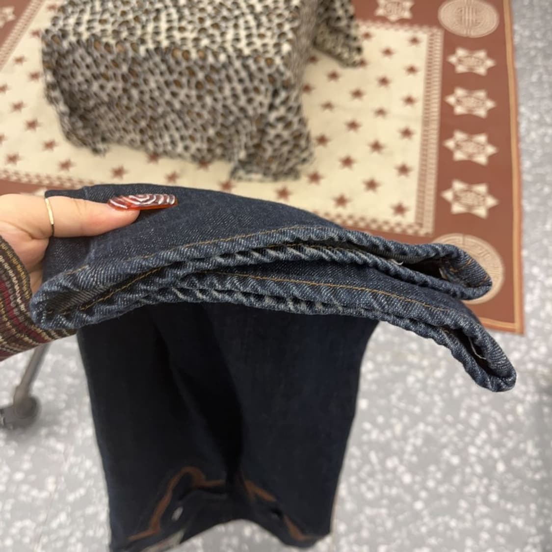 트루릴리전 스트레이트 빈티지 스티치 데님팬츠 33인치 C09486 상품이미지7