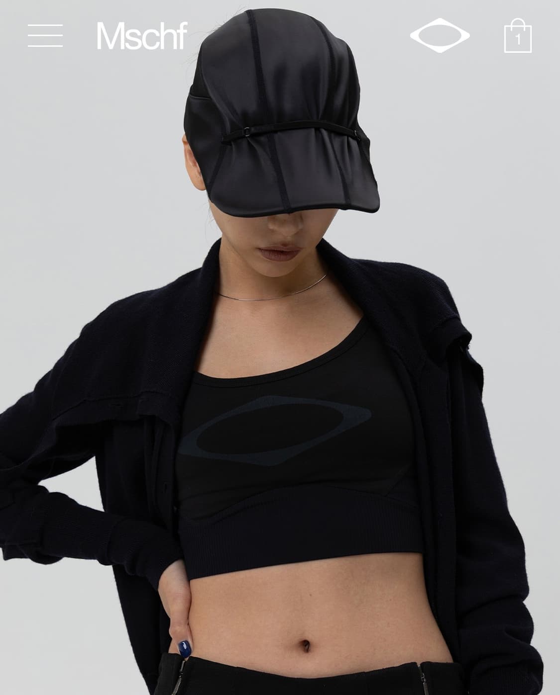 미스치프 satin duckbill cap black 상품이미지1