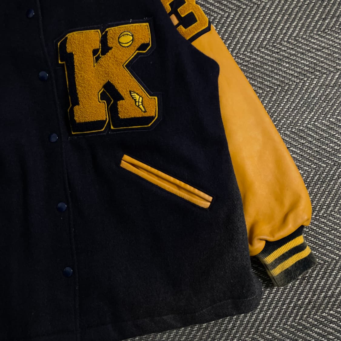 USA 빈티지 박시핏 레더 머직 바시티 자켓o 3485 상품이미지2