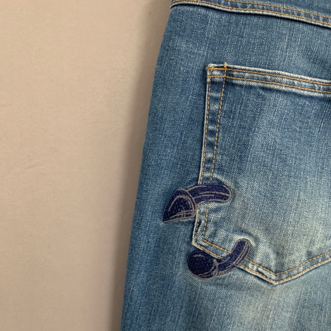 32인치 커스텀멜로우 자수 스판 데님 청바지 상품이미지4