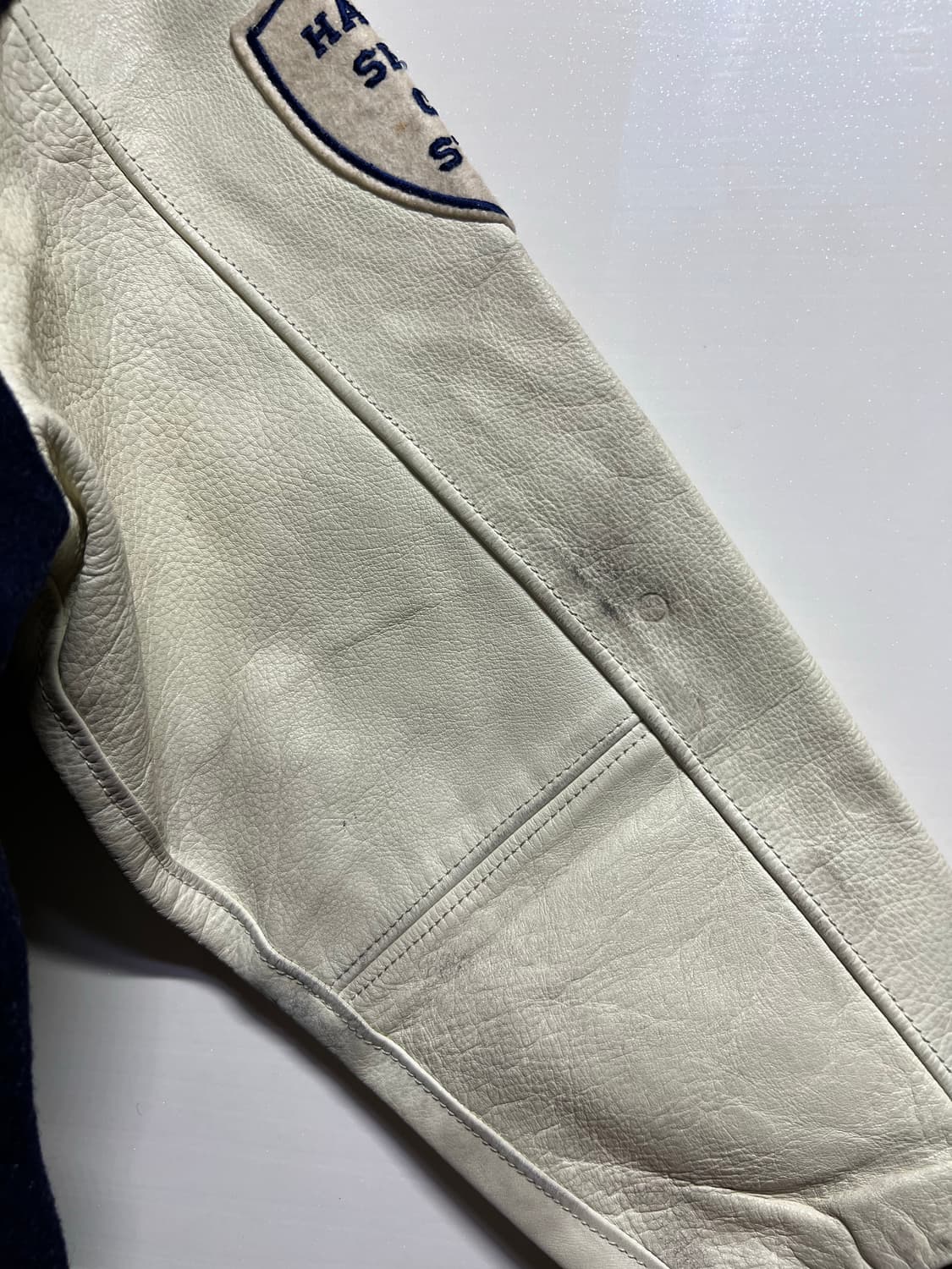 하버드 레더 바시티 자켓 상품이미지5