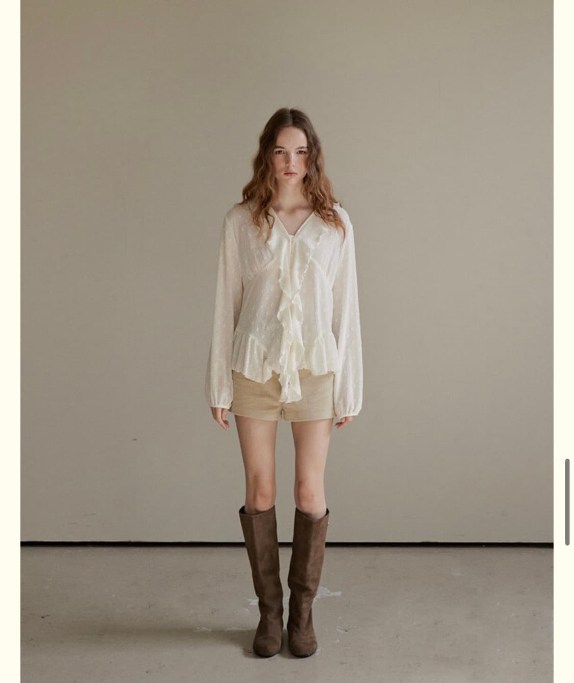 Ouro 아우로 FLORAL JERSEY BLOUSE 상품이미지2