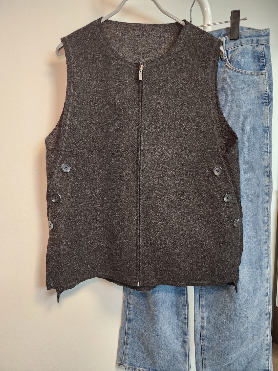 울 혼방 여성 조끼 L 상품이미지4