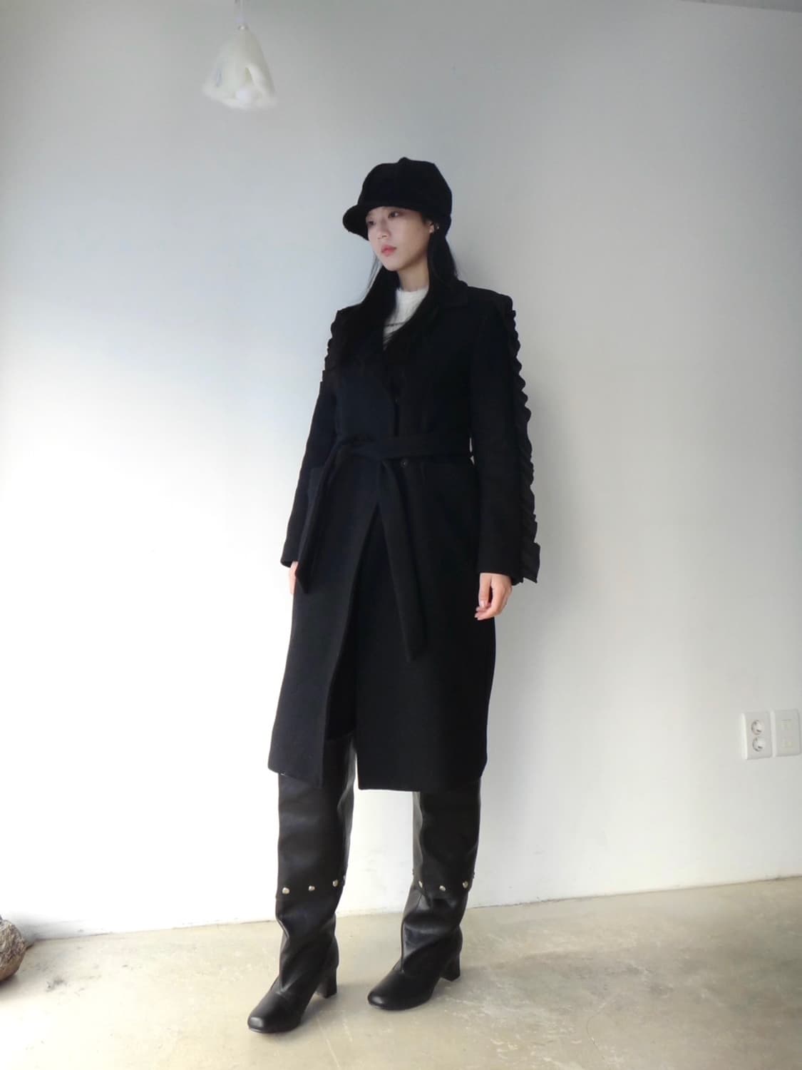 Wave frill tailor coat / black 상품이미지5