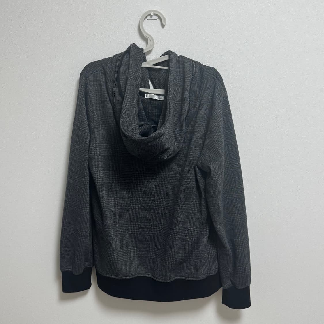 빈티지 y2k 그레이 차콜 체크 후드집업 상품이미지2