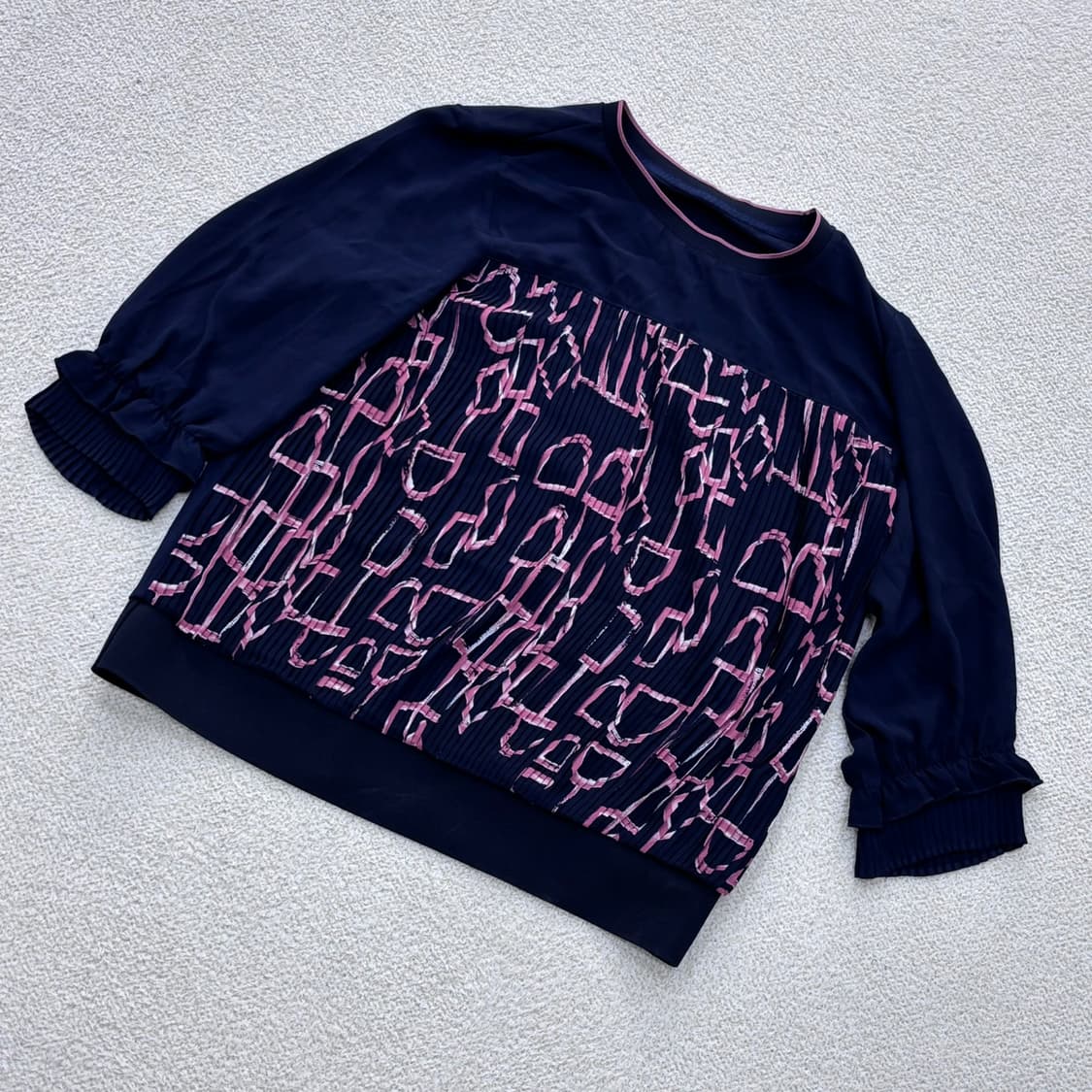 95(구77) 오아로 플리츠 블라우스 0416E 상품이미지1