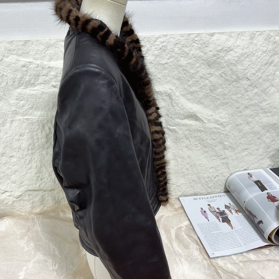 빈티지 밍크 카라 양가죽자켓 상품이미지3