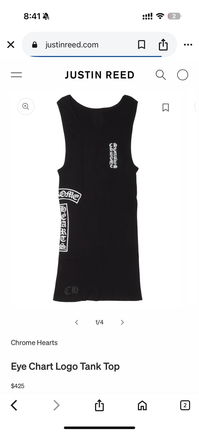 크롬하츠 t-bar chrome hearts tank 탱크탑 겸 원피스 상품이미지1