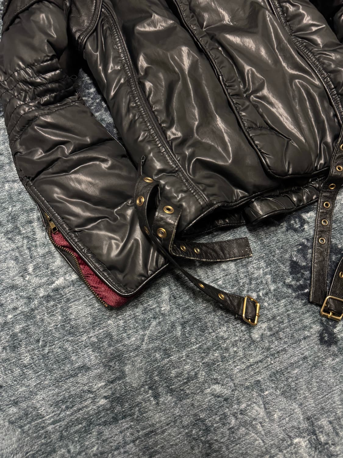 Lagust 00s archive pig skin biker down j 상품이미지4