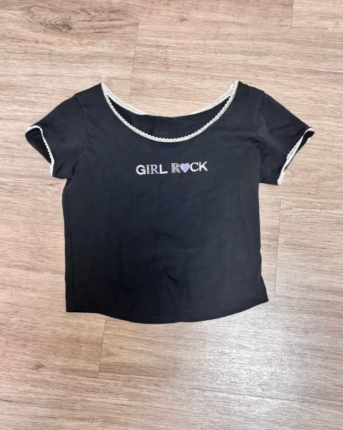 허그유어스킨 Girl rock T (Charcoal) 상품이미지1