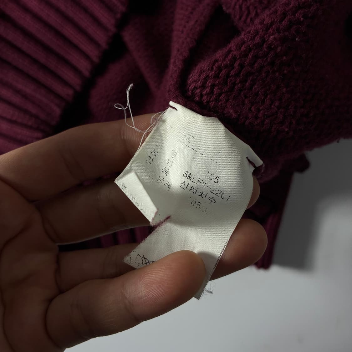 Polo  폴로 랄프로렌 자수 코튼 버건디 라운드 니트  상품이미지5