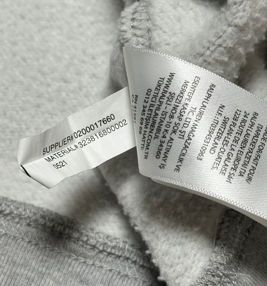 폴로 랄프로렌 그레이 기모 후드집업 상품이미지6