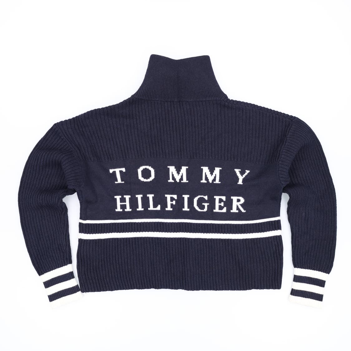 [XS] 신형 타미힐피거 여성 숄카라 터틀넥 크롭 와플 니트 3810 상품이미지2