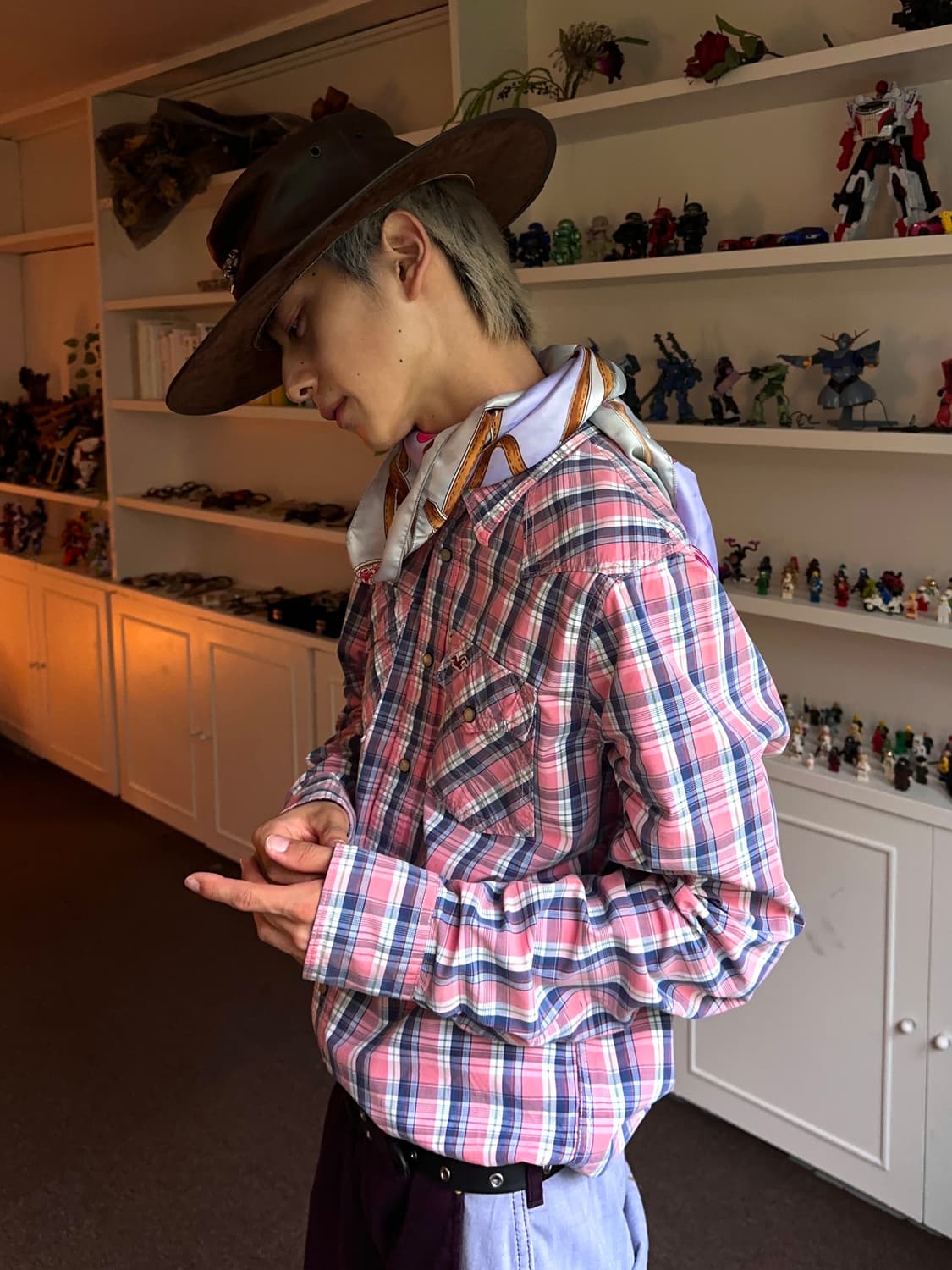 Hollister 핑크 파머 플레이드 체크 셔츠 상품이미지1