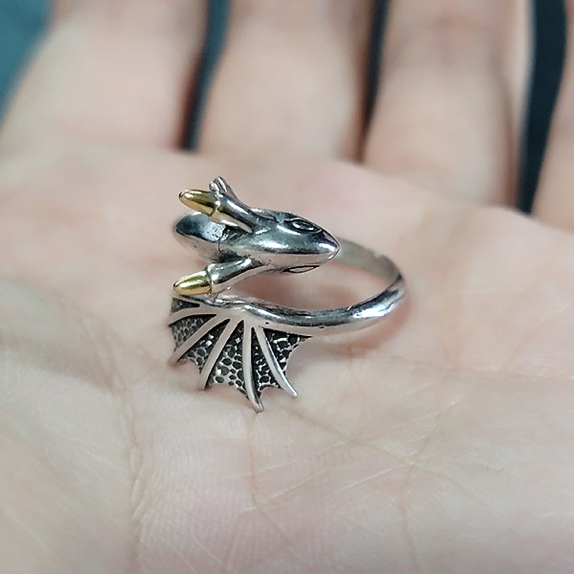 Dravorn 실버 남자 엔틱 빈티지 명품 용 드래곤 반지 상품이미지5