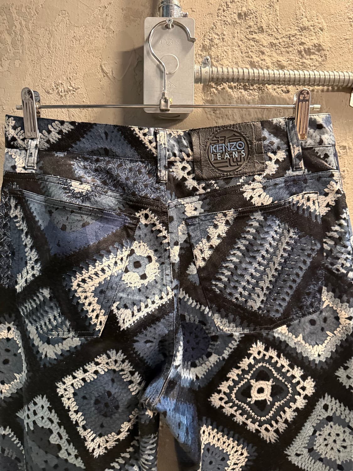 29인치 겐조진스 KENZO JEANS 패턴 팬츠 블루 믹스 상품이미지5