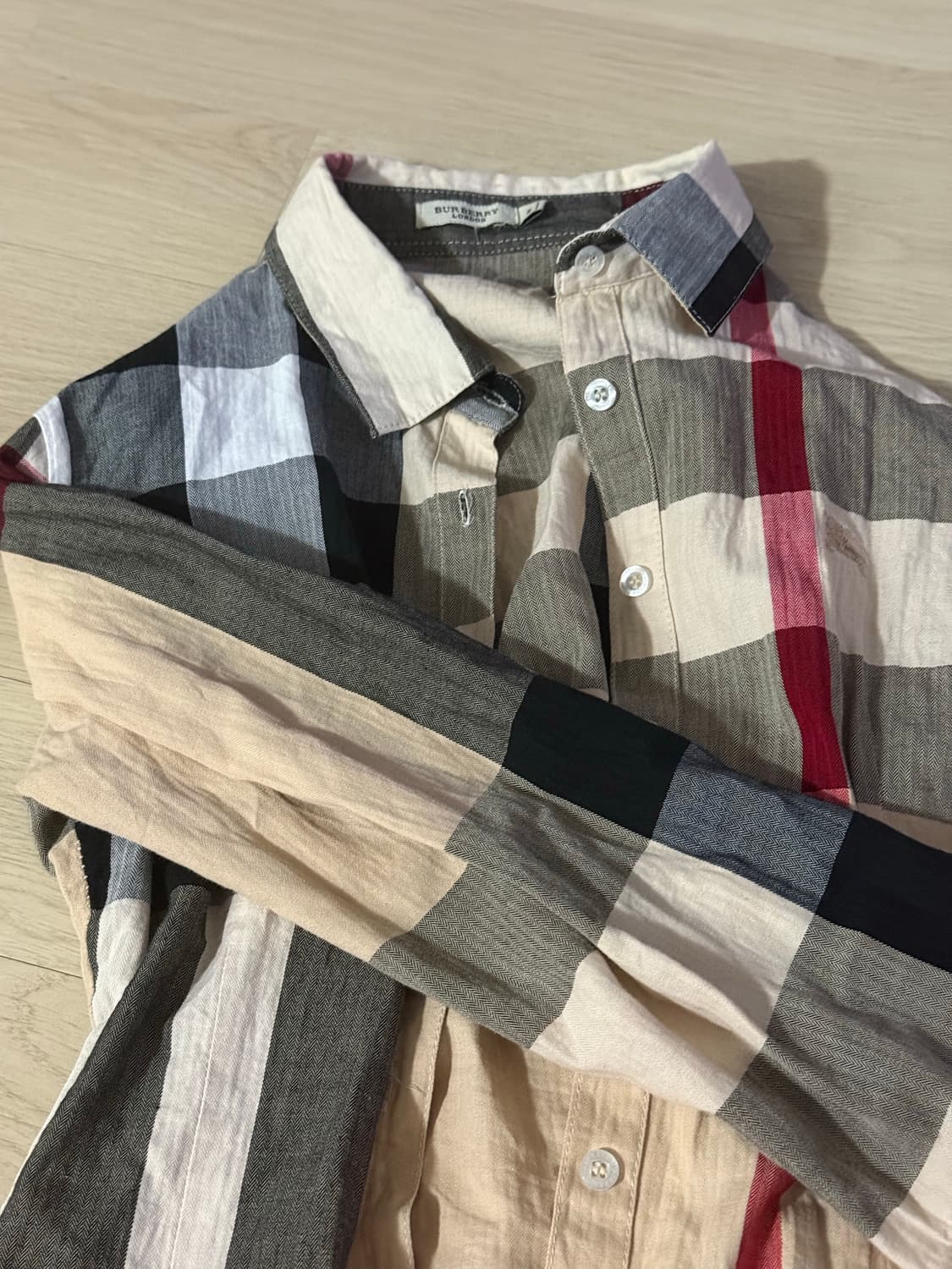 버버리 런던 체크 셔츠 이너티 레이어드  상품이미지1