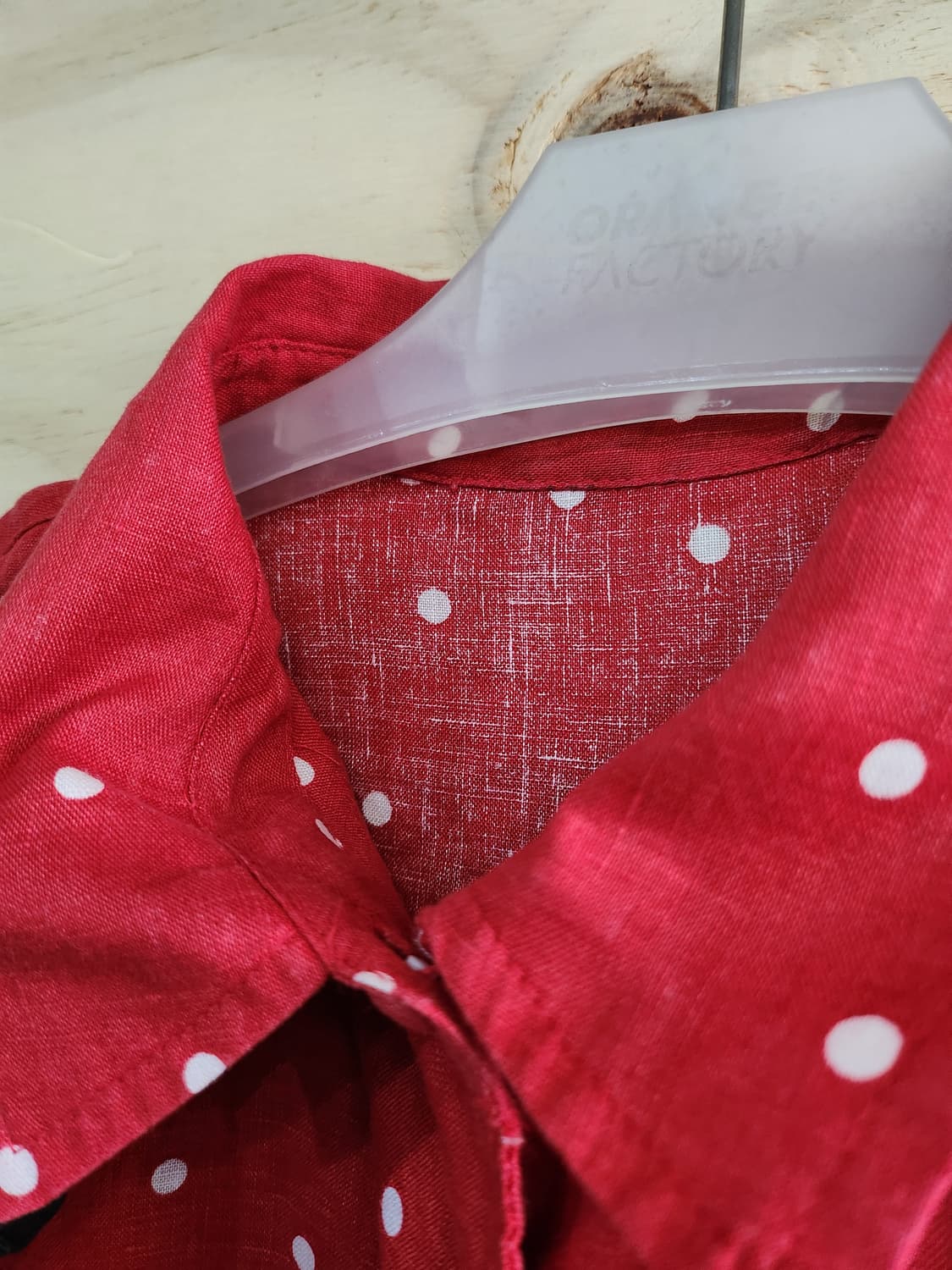 124) 스테파넬 도트무늬 마 반팔 셔츠 상품이미지4