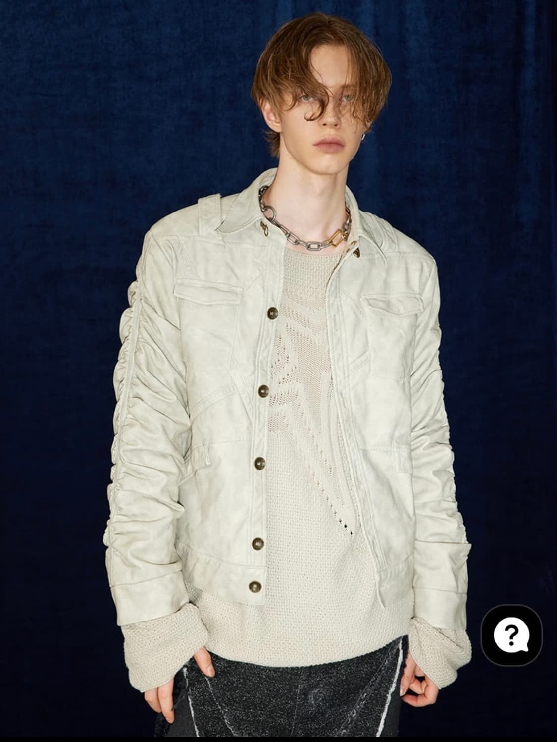 비엑세스 플리터드 워싱 링클 레더자켓 상품이미지1