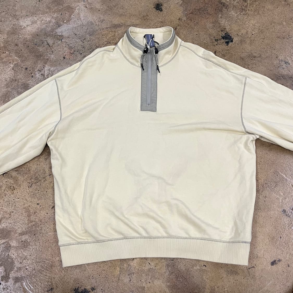 [정품/L] 언어펙티드 아이보리 하프집업 맨투맨 b19 상품이미지3