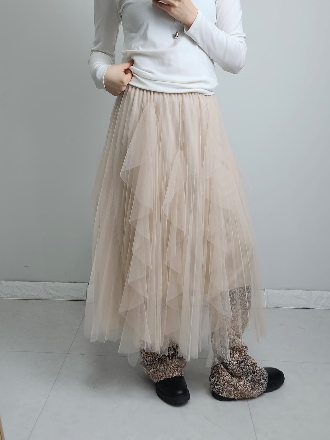 프릴 샤 스커트 상품이미지5