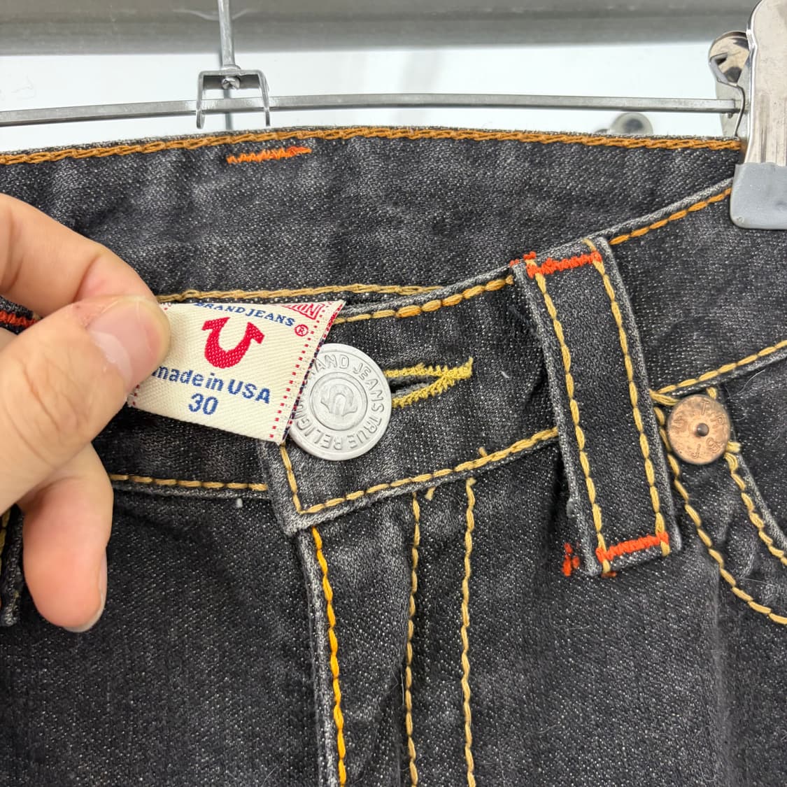 트루릴리전 흑청 부츠컷 데님 팬츠 상품이미지8